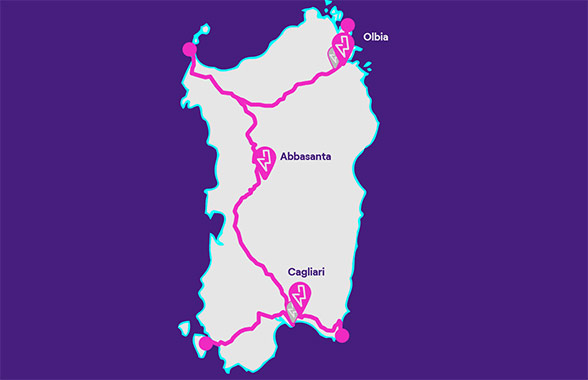 Percorso su Mappa della Sardegna